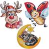 Ideen mit Herz Diamond Painting - Set di 3 quadri per finestra XL, motivo: simpatici animali | Utilizzabile su entrambi i lati