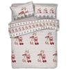 PENSIERI DELICATI Parure Copripiumino Matrimoniale 100% Cotone, Completo di Sacco 250x200cm e 2 Federe 52x82cm, Made in Italy, Copripiumino Lavabile In Lavatrice A 40°, Fantasia Renna Rosso