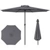 COSTWAY Ombrellone da Giardino 350 cm, con 8 Stecche (Grigio)