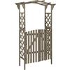 vidaXL Pergolato con Cancello 116x40x204 cm Grigio in Legno di Abete