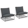 IDMarket - Set di 2 poltrone da Giardino Grigio Napoli con Cuscini Grigio Antracite