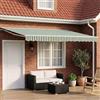 Kaloriko Tenda da sole retrattile con LED verde e bianco 5x3 m per esterni giardini terrazze veranda protezione UV copertura manuale e motorizzata