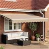 Kaloriko Cornice per Tenda Manuale con LED Beige e Bianco 3,5 x 2,5 m per giardini e terrazze, con sistema estensibile, protezione UV, illuminazione LED