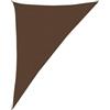 Roanoer Tenda parasole triangolare, 4 x 5 x 6,8 m, marrone, traspirante, in HDPE 160 g/m², con corde, per giardino, terrazza e balcone
