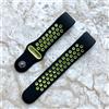 NICKSTON Nero Con Verde Morbido In Gomma Siliconea Cinturino Sportivo Per Fitbit Charge 2