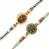 DEV SANKET Set Rakhi di alta qualità con Roli Chawal, collezione Raksha Bandhan Rakhi per fratello, elegante confezione regalo tradizionale per festival