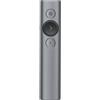 Logitech Spotlight Presenter | Puntatore Laser Wireless, 2,4 GHz e Bluetooth, Ricevitore USB, Digitale, Portata 30m, Timer, PC/Mac/Android/iOS - Grigio