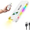 Smiling Shark Torcia ML01, Lampada Torcia LED Ricaricabile USB Magnetica con Luce Bianca, Gialla, Viola & Luce Laterale RGB Flashlight Compatta con Clip per Campeggio Escursionismo Emergenze (Bianco)