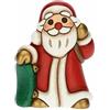 THUN, Babbo Natale Su Skateboard in Ceramica Decorata a Mano, Linea Desideri di Natale, Decorazioni Natale Casa, 6.1x5x8 cm h