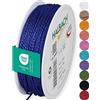 Halbach Seidenbänder Cordoncino di alta qualità (blu), larghezza 2 mm, lunghezza 50 m, prodotto in Germania e certificato Öko-Tex, cordoncino in raso lucido in acetato