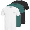 Jack & Jones Jprblaoscar SS Tee Fst 3Pk MP (Pacco da 3) Uomo