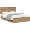 vidaXL Bed Frame with Storage and Headboard Artisan Oak 120 x 200 cm