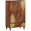 vidaXL Credenza Marrone 60 x 33 x 100 cm Legno di mango massello | Gli intarsi floreali lo rendono unico, Tanto spazio per tenere tutto in ordine, Fatto in legno di mango massello,