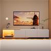 HFASD Mobile TV allungabile 163-240 cm con induzione LED striscia luminosa, mobile TV con 3 cassetti e spazio aperto, tavolo TV da 65 pollici, per soggiorno e camera da letto (bianco)