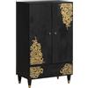 vidaXL Credenza Nero 60 x 33 x 100 cm Legno di mango massello