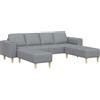 vidaXL Divano per Soggiorno 3 pz Grigio chiaro Poliestere