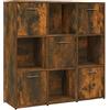 Generico Libreria in Legno Multistrato con Ante,90x30x90 cm,Rovere Fumo - 9 Scomparti Moderna per Soggiorno,Studio e Cameretta,Design Elegante con Ampio Spazio di Archiviazione