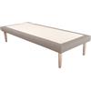 EVERGREENWEB MATERASSI & BEDS EVERGREENWEB - Struttura Letto Imbottita 80x200 cm Letto Singolo con Rivestimento in tessuto Idrorepellente Tortora, Rete letto singola Ortopedica, Piattaforma Base per Materasso, Altezza 35 cm