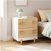 [en.casa] Comodino per Bambini con 2 Cassetti 47x40x35 cm Effetto Rovere | Tavolino per Cameretta, Cassettiera, Mobiletto Basso da Letto o Zona Gioco, con Piedini in Legno