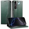 LIAOCY Custodia Business per ZTE Nubia Neo 5 GT, Cover Wallet Flip in PU Pelle [Chiusura Magnetica], Cover Resistente alle Cadute con Supporto, Green.