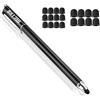 METRO Pennino capacitivo universale 2 in 1 per touch screen, con 20 punte in gomma di ricambio, compatibile con iPad, iPhone, iPad Pro, Galaxy, smartphone e altri dispositivi touch screen, colore nero