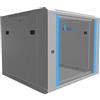 EXTRALINK Rack 19 pollici 9U - Armadio rack 600x600 mm, per montaggio a parete o a pavimento, capacità di carico 60 kg, porta in vetro temperato, apertura porta a 180°, grigio