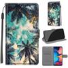 KENHONER Custodia per Samsung Galaxy A20e, Palma da cocco | Portafoglio Pelle PU, Magnetica, Resistente Agli Urti, Scomparto Carte Credito, Pieghevole, Flip Libro, Motivo