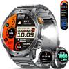 LIGE Militare Smartwatch Uomo - 1000mAh/1.75 Ampio Display, Smartwatch con Chiamate Bluetooth/Torcia, 120+ Modalità Sportive, Monitoraggio della Frequenza Cardiaca Sonno, iOS/Android, Nero Profondo