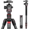 NEEWER 66/168cm Fibra di Carbonio Treppiede Per Camera, N55C | Panorama, 1/4 Arca Piastra QR, Portatile Borsa, Compatto Viaggio Treppiede Monopiede Per DSLR Video Camcorder