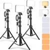 NEEWER BASICS Kit Illuminazione di Luce Pannello Video LED, Luci Studio Portatili Dimmerabili Bicolore da 3 Pezzi con Treppiedi e Filtri, 3200K-5600K CRI95 750lux per Fotografia Video Streaming, BP66