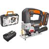 WORX WX543 Seghetto alternativo a batteria 20V, con batteria e caricabatt. | Seghetto alternativo professionale con adattatore di aspirazione, ideale anche per tagli obliqui