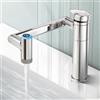 shepanyi Rubinetto Da Bagno Con Indicatore Di Temperatura (Senza Batteria)，Rubinetto Girevole A 1080°，Rubinetto Lavabo Regolabile In Altezza，La specifica del tubo è G1/2（argento）