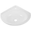SHINEOFI Lavabo Angolare Triangolare Bianco in Plastico, Design Moderno e Leggero, per Camper e Bagni Compatti