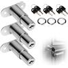PaYuanRaoTi 3PCS Serratura Per Armadio Con Porta Scorrevole, Per Mobili E Porte Scorrevoli, Serratura Per Mobili Con Cilindro A Pressione Per Vetrine E Armadi, Sicuro Sliding Door Lock Per Abitazioni, Uffici E So