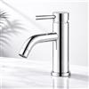 VICTOVA Rubinetto monocomando per lavabo in acciaio inox, design moderno e minimalista (standard cromato)