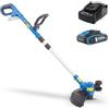 Hyundai Power Products Hyundai Tagliaerba senza fili, larghezza di taglio 30 cm, 20 V, batteria 2,0 Ah, 1,8 kg, testa regolabile, blu