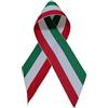Handmade Generico Fiocco Coccarda Tricolore Italia 11 x 6,5 cm con Spilla sul Posteriore Creazione Artigianale, Handmade