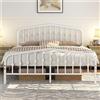 Yaheetech Struttura Letto Matrimoniale in Metallo 160 x 200 cm Bianco | Dotata di Testiera e Pediera, Altezza 32 cm, Stile Moderno, Facile Montaggio, Struttura Resistente in Ferro
