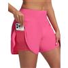 baleaf Costume da bagno da donna, 13 cm, 2 in 1, a vita alta, UPF50+, con tasche, Colore: rosa., L