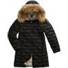 Blauer Giubbino lungo Impermeabile, Piumino lungo da donna AD ONDE LYNEL 25WBLDK03527, 3527, 250GR. (IT, Testo, S, Regular, Regular, 999EI NERO interno beige)