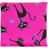 Giraffenland Cuscinetto termico - Semi di colza - gatto nero-sfondo fuchsia - 12x12cm - piccolo - Terapia calda e fredda