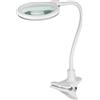 Goobay 60365 Lampada d'ingrandimento a LED a clip, 6 W, bianca, 1,5 m - 480 lm, lente di vetro da 100 mm, ingrandimento 1,75x, 3 diottrie