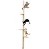 Eyepower tiragraffi da parete da 240 cm con 5 piattaforme per gatti - tiragraffi in sisal per montaggio a parete