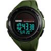 MASTOP Energia solare Orologio per gli Uomini Militare Digitale Multifunzionale Led Luminoso Indicazione 2 Fuso Orario 50m Impermeabile Orologio Reloj Solar para Hombre, T Verde, Orologio da polso da