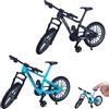 QALPOM 2 Pezzi Mini Bici da Dita, Finger Bike BMX in Lega, Modellino Bicicletta Mountain Bike per Bambini e Adulti, Giocattolo Creativo per Coordinazione e Regalo di Natale, Nero e Blu