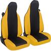 Susy Shop Coprisedili Auto Compatibili Per Smart fortwo, 450 451 e 453, Set 2 Fodere Anteriori, Tessuto Policotone (Nero/Giallo)