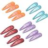 EUZUXU 16 Pezzi Glitter Clip a Scatto per Capelli, Caramella Colorata Belle Clip Capelli Semplici, Paillettes Barrettes Accessori per Donna Bambina(Blu, Rosso, Arancione, Viola)