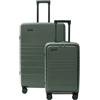 ETERNITIVE E3 Pro Set 2 valigie 134 L USB 37 L + grande 97 L TSA verde | Set di 2 valigie coordinate: USB 37 L + 97 L; lucchetto TSA su ciascuna, si ripongono una dentro l'altra
