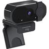 ELG Webcam Full HD 1080p con microfono e copertura privacy, autofocus, microfono con cancellazione del rumore, rotazione a 360°, webcam USB per PC/Mac/Laptop, Zoom/Teams/Skype, adattatore USB-C