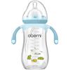 Oberni Biberon 330 ml, cannuccia ponderata, bottiglia per latte per bambini con tettarella variabile (misura +), a partire da 12 mesi, blu/1 pezzo
